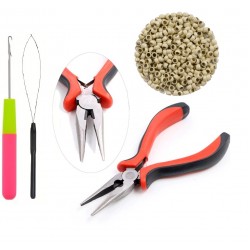 Set Nano Ring Extensii Par cu 100 Inele fara silicon Blond Deschis + Cleste + Iglita + Croseta IM001B